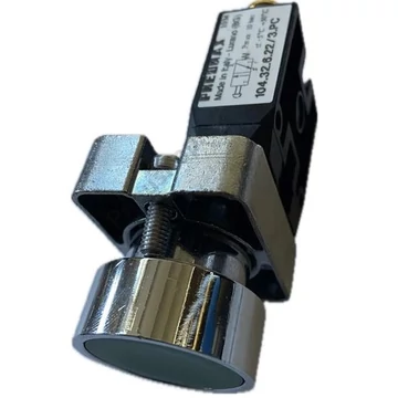 Nyomógombos szelep, 3/2 ms 4mm, süllyesztett ny.gomb zöld, oldalsó