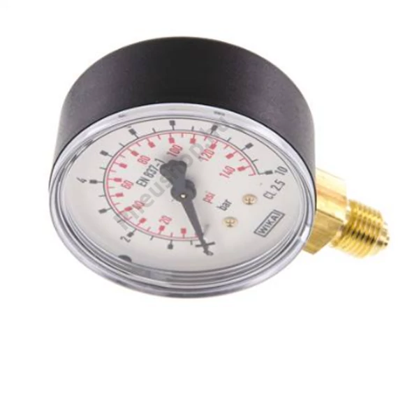 Manométer, alsó 1/4 coll csatl., átm: 63mm, 0/10bar