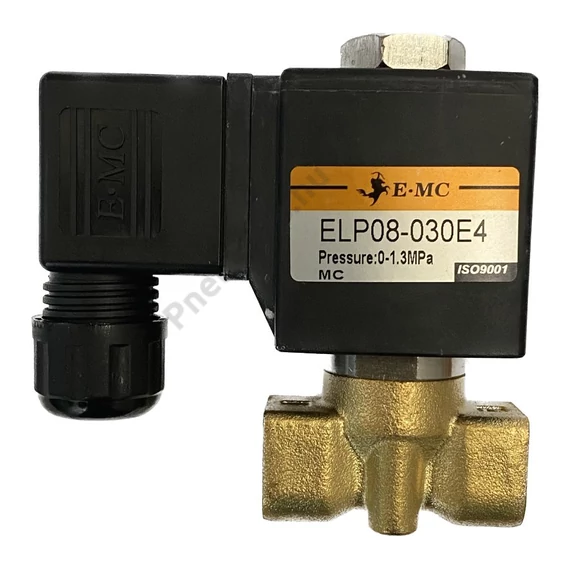 ELP Mágnesszelep, NC, 1/4 coll, FKM, 24VDC, 0-13bar stekkerrel
