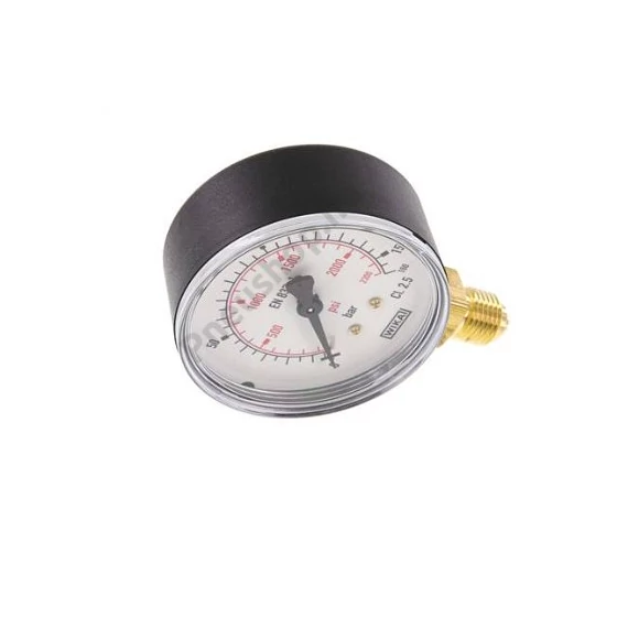 Manométer, alsó 1/4 coll csatl., átm: 63mm, 0/160bar