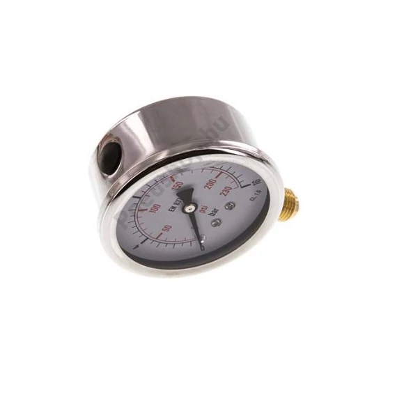 Manométer, alsó 1/4 coll csatl., átm: 63mm, 0/16bar, glicerin töltésű
