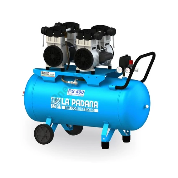 Olajmentes kompresszor LA PADANA PS 490 -  90 l tartály- kerekes