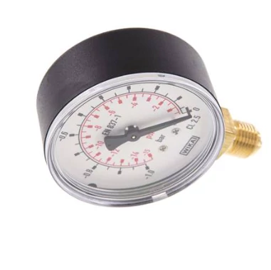 Manométer, alsó 1/4 coll csatl., átm: 63mm, -1/0bar