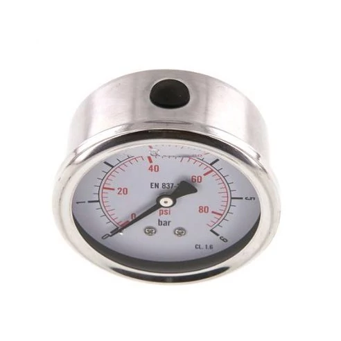 Manométer, hátsó 1/4 coll csatl., átm: 63mm, 0/6bar, glicerin töltésű