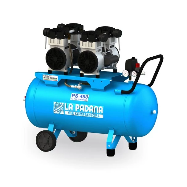Olajmentes kompresszor LA PADANA PS 490 -  90 l tartály- kerekes