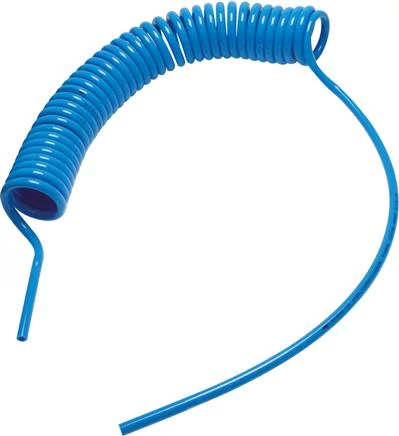 Spirálcső, PU, kék, 3m, 4 x 2 mm